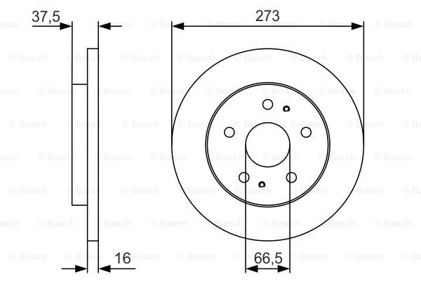 Disc frana punte fata (0986479R02 BOSCH) DAIHATSU,TOYOTA