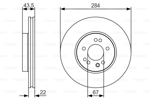 Disc frana punte fata (0986479S15 BOSCH) MERCEDES-BENZ