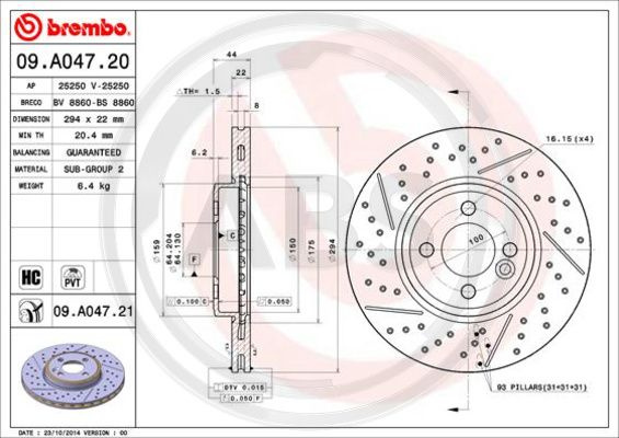 Disc frana punte fata (09A04721 ABS) MINI