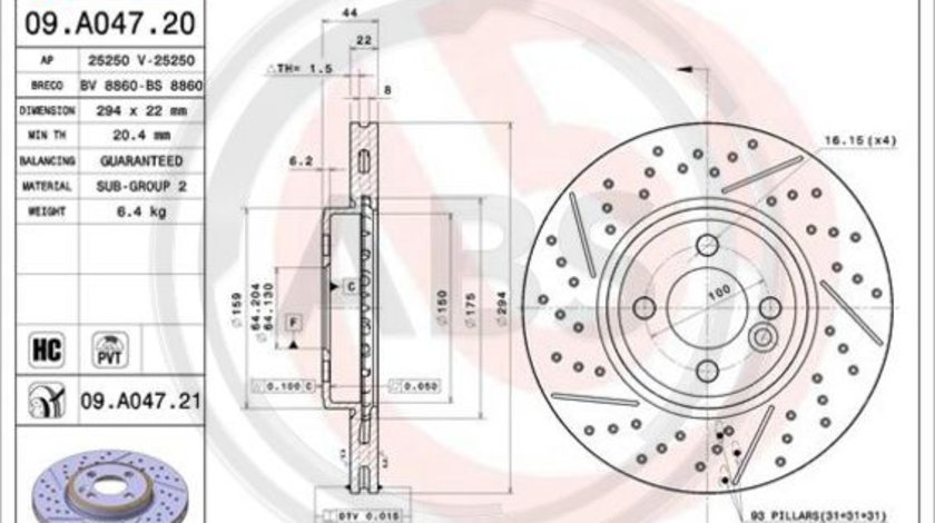 Disc frana punte fata (09A04721 ABS) MINI