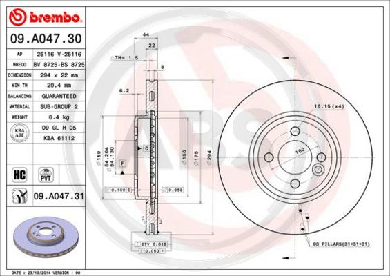 Disc frana punte fata (09A04731 ABS) MINI