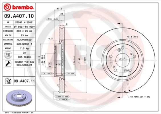 Disc frana punte fata (09A40711 ABS) HONDA