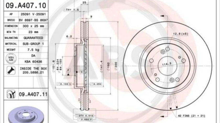 Disc frana punte fata (09A40711 ABS) HONDA