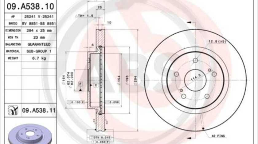 Disc frana punte fata (09A53811 ABS) SUZUKI