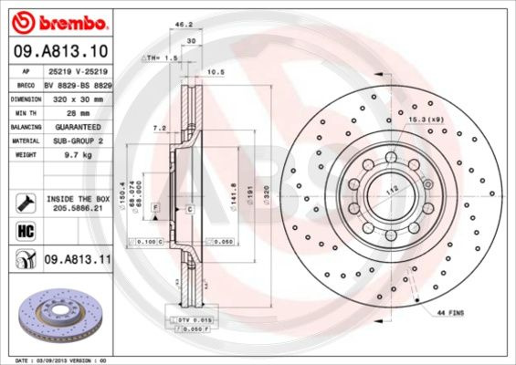 Disc frana punte fata (09A81311 ABS) AUDI,AUDI (FAW)