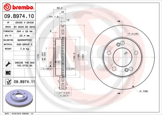 Disc frana punte fata (09B97411 ABS) SSANGYONG