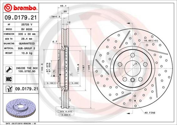 Disc frana punte fata (09D17921 ABS) MINI