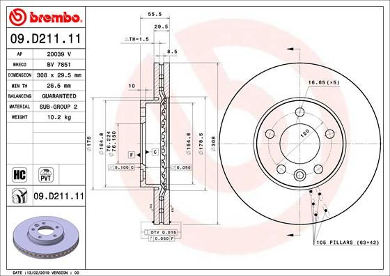 Disc frana punte fata (09D21111 ABS) VW