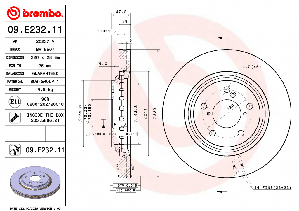 Disc frana punte fata (09E23211 BREMBO) HONDA