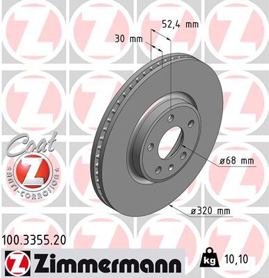 Disc frana punte fata (100335520 ZIMMERMANN) AUDI