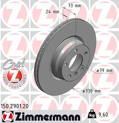 Disc frana punte fata (150290120 ZIMMERMANN) BMW