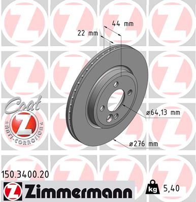 Disc frana punte fata (150340020 ZIMMERMANN) MINI