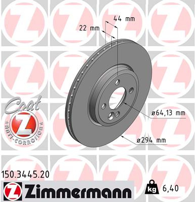 Disc frana punte fata (150344520 ZIMMERMANN) MINI