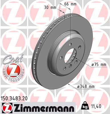 Disc frana punte fata (150348320 ZIMMERMANN) BMW