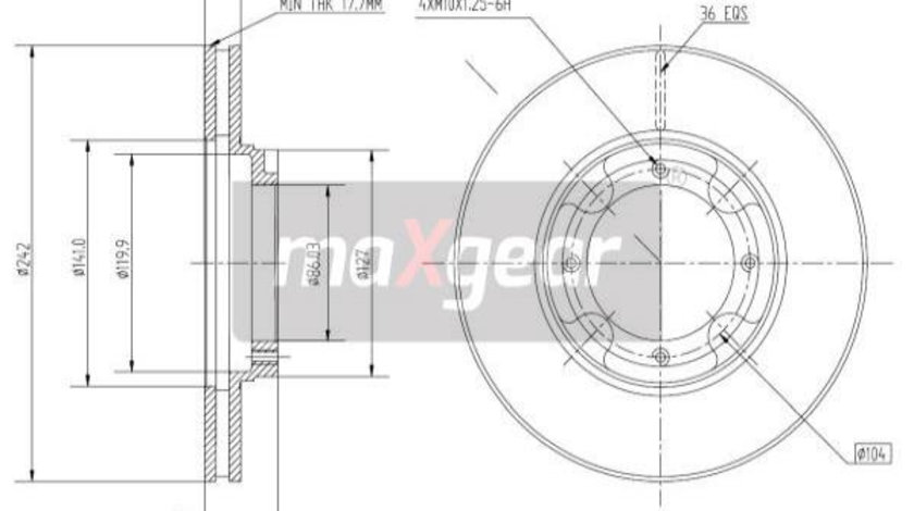 Disc frana punte fata (190933 MAXGEAR) HYUNDAI