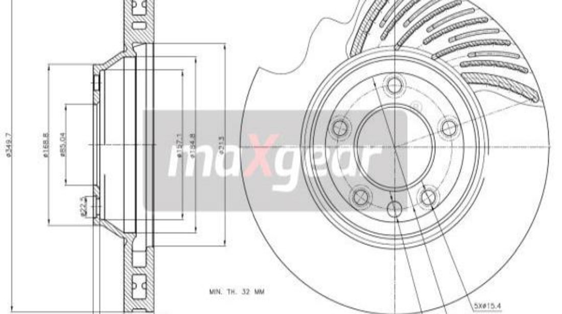 Disc frana punte fata (191836 MAXGEAR) AUDI,PORSCHE,VW