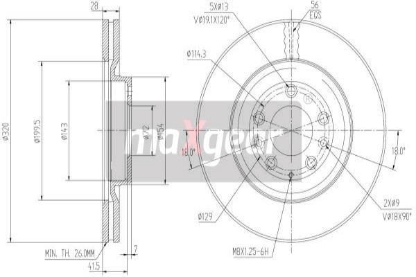 Disc frana punte fata (192247 MAXGEAR) FORD USA,MAZDA