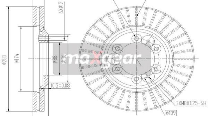 Disc frana punte fata (192649 MAXGEAR) GREAT WALL,HOLDEN,ISUZU,OPEL,VAUXHALL