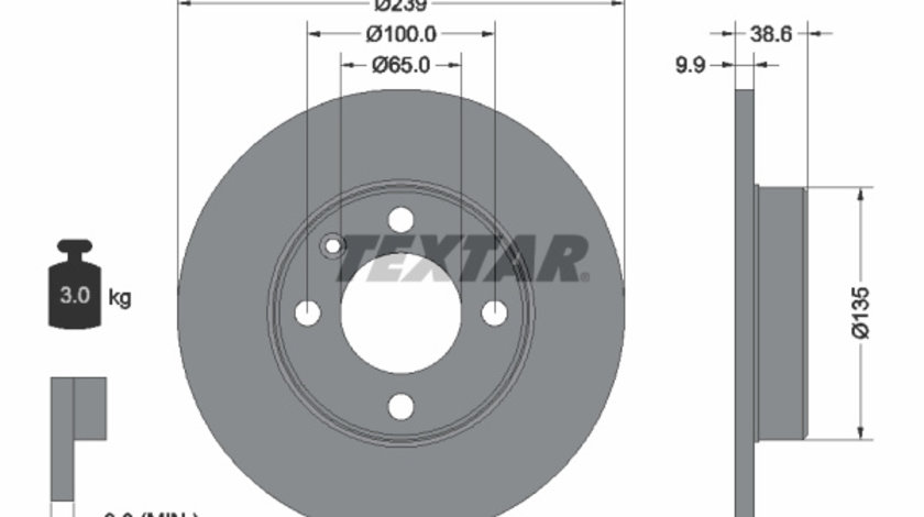 Disc frana punte fata (92009303 TEXTAR) AUDI,SEAT,VW