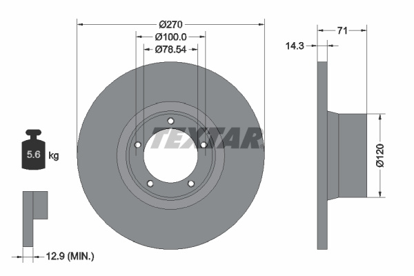 Disc frana punte fata (92014900 TEXTAR) FORD