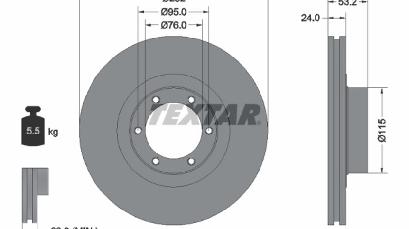 Disc frana punte fata (92017203 TEXTAR) INOKOM,OPEL,RENAULT,VAUXHALL