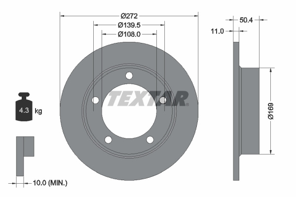 Disc frana punte fata (92019900 TEXTAR) CHEVROLET,LADA
