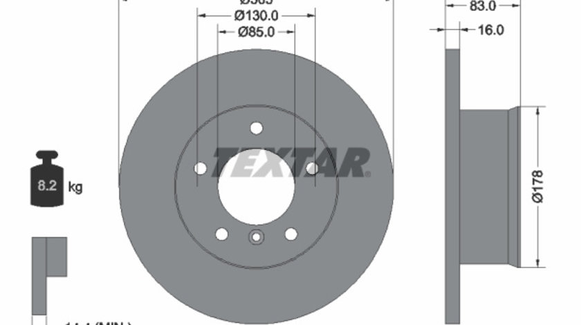 Disc frana punte fata (92020300 TEXTAR) MERCEDES-BENZ,PUCH