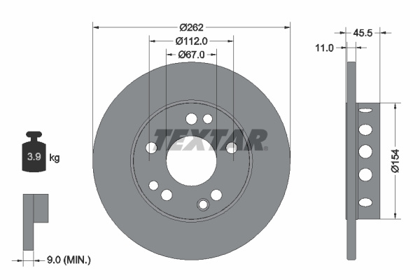 Disc frana punte fata (92027403 TEXTAR) MERCEDES-BENZ