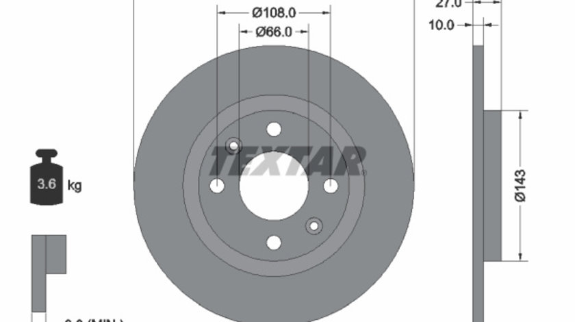 Disc frana punte fata (92029900 TEXTAR) Citroen,PEUGEOT