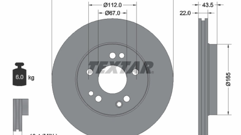 Disc frana punte fata (92031900 TEXTAR) MERCEDES-BENZ