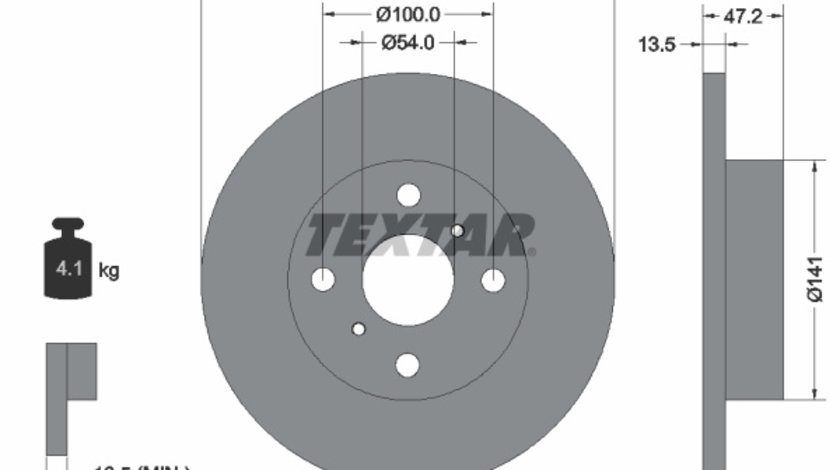 Disc frana punte fata (92036700 TEXTAR) HOLDEN,TOYOTA