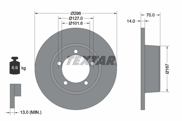 Disc frana punte fata (92040600 TEXTAR) LAND ROVER