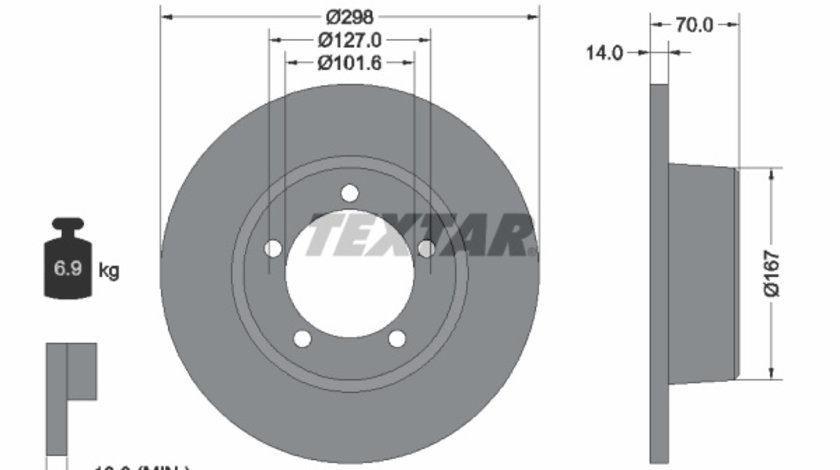 Disc frana punte fata (92040600 TEXTAR) LAND ROVER