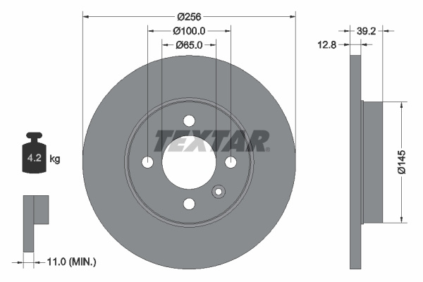 Disc frana punte fata (92041703 TEXTAR) CHERY,SEAT,VW,VW (FAW)