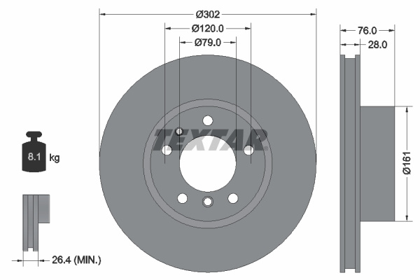 Disc frana punte fata (92042400 TEXTAR) BMW