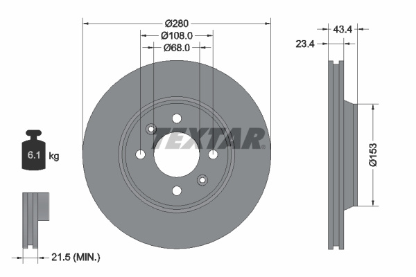 Disc frana punte fata (92048400 TEXTAR) SAAB