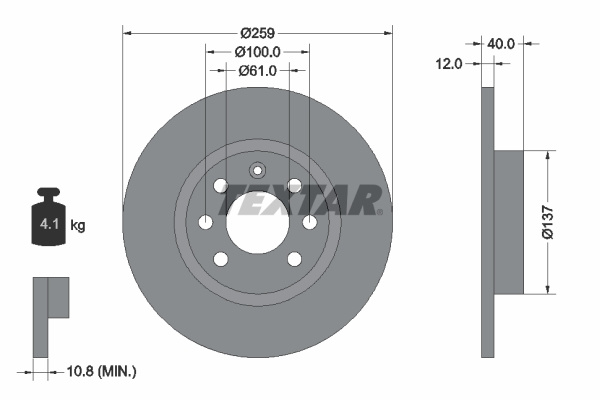 Disc frana punte fata (92050600 TEXTAR) VOLVO