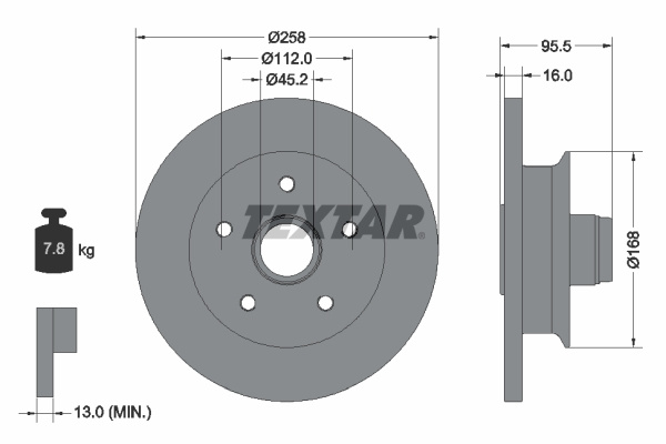 Disc frana punte fata (92053000 TEXTAR) VW
