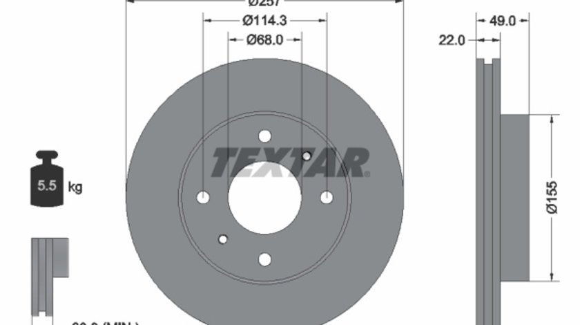 Disc frana punte fata (92056300 TEXTAR) INFINITI,NISSAN,VENUCIA