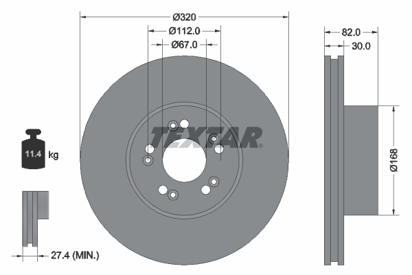 Disc frana punte fata (92056600 TEXTAR) MERCEDES-BENZ