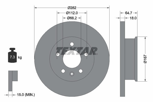Disc frana punte fata (92058500 TEXTAR) VW
