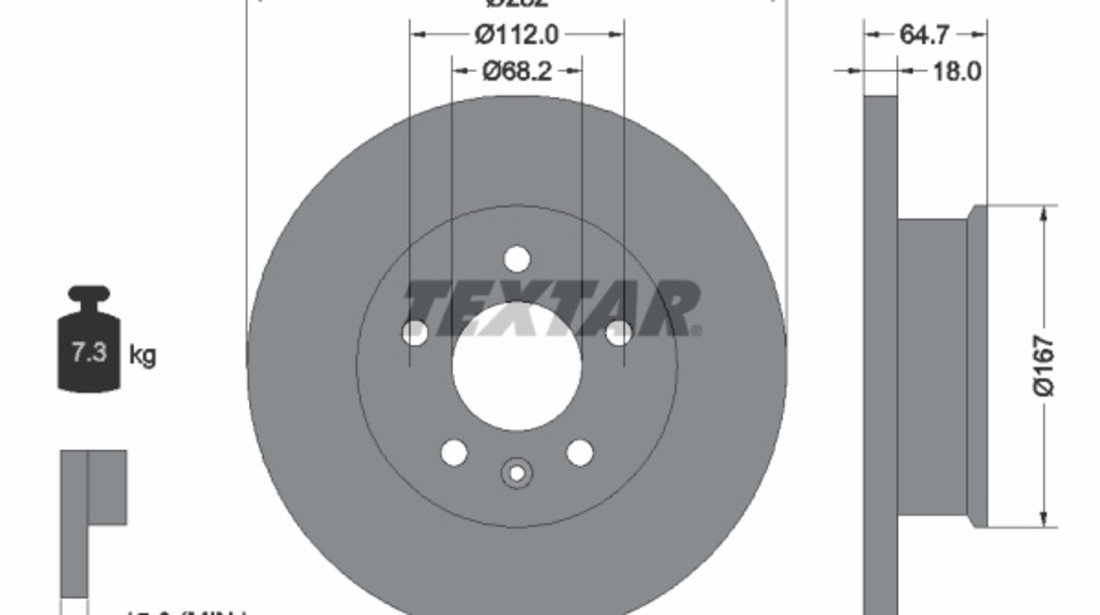 Disc frana punte fata (92058500 TEXTAR) VW