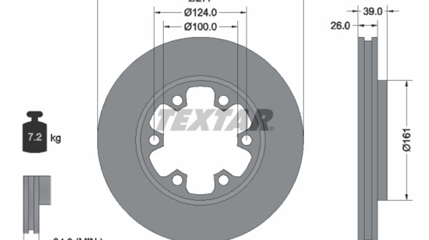 Disc frana punte fata (92059000 TEXTAR) FORD,NISSAN,NISSAN (ZHENGZHOU)