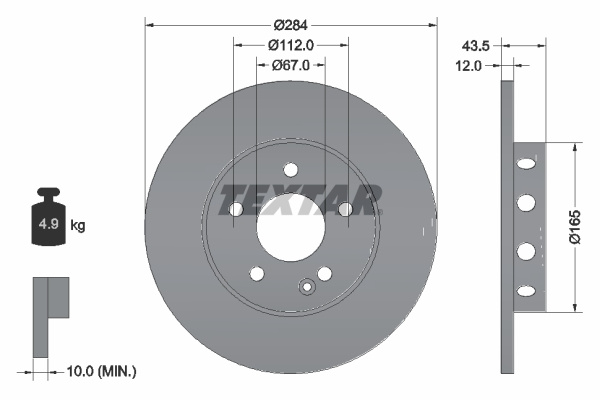 Disc frana punte fata (92059303 TEXTAR) MERCEDES-BENZ