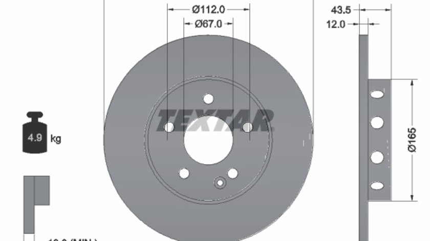 Disc frana punte fata (92059303 TEXTAR) MERCEDES-BENZ