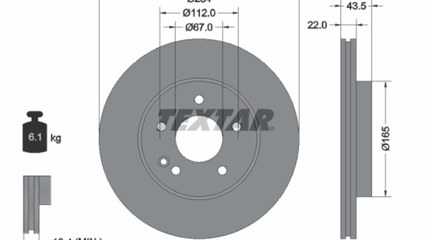 Disc frana punte fata (92059403 TEXTAR) MERCEDES-BENZ