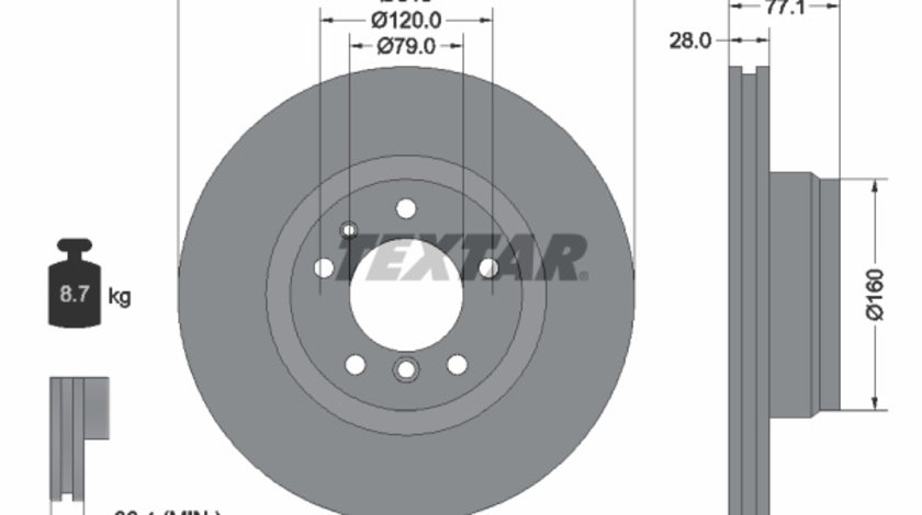 Disc frana punte fata (92071405 TEXTAR) BMW