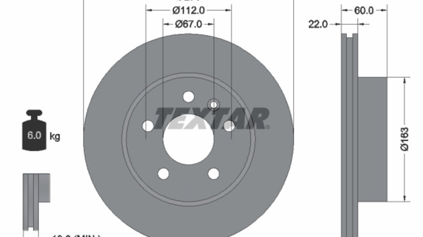 Disc frana punte fata (92074403 TEXTAR) MERCEDES-BENZ