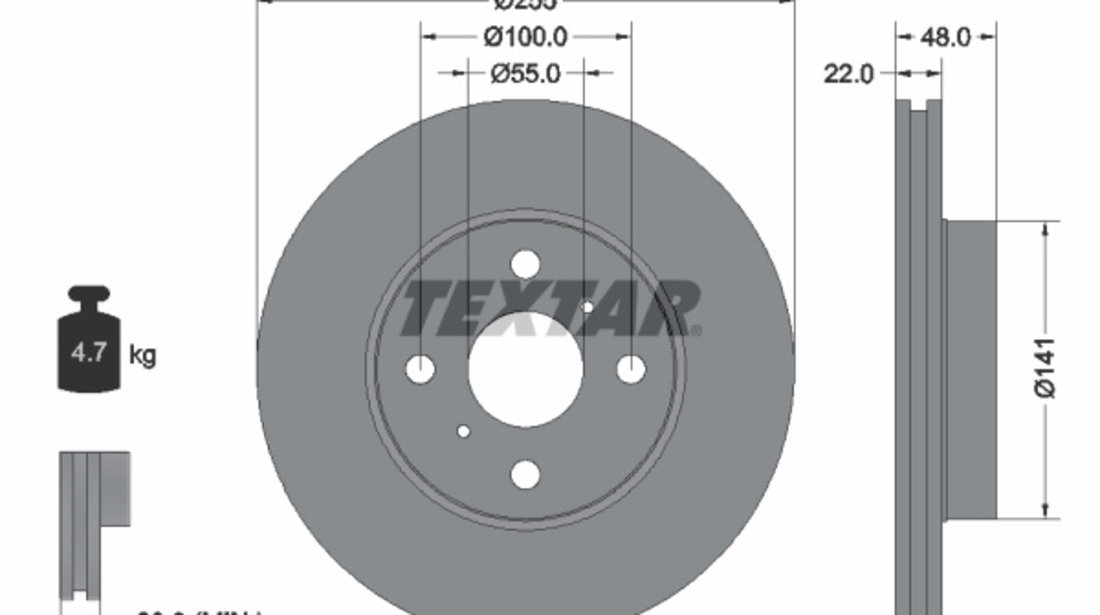 Disc frana punte fata (92077203 TEXTAR) GREAT WALL,HOLDEN,TOYOTA