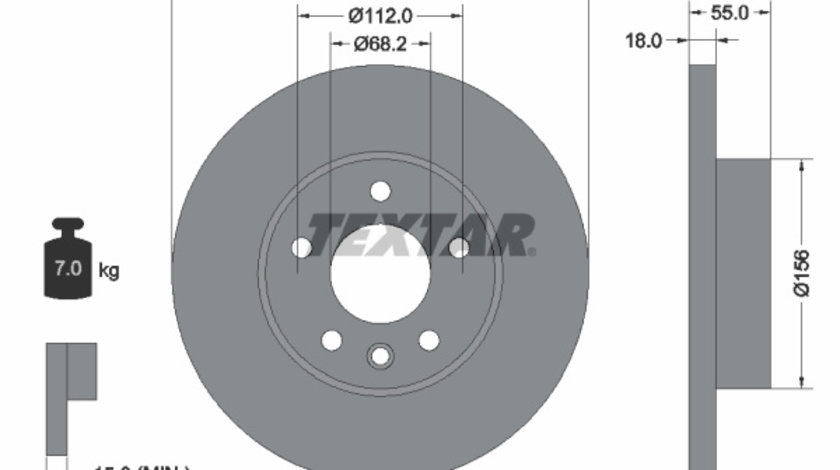 Disc frana punte fata (92083703 TEXTAR) VW